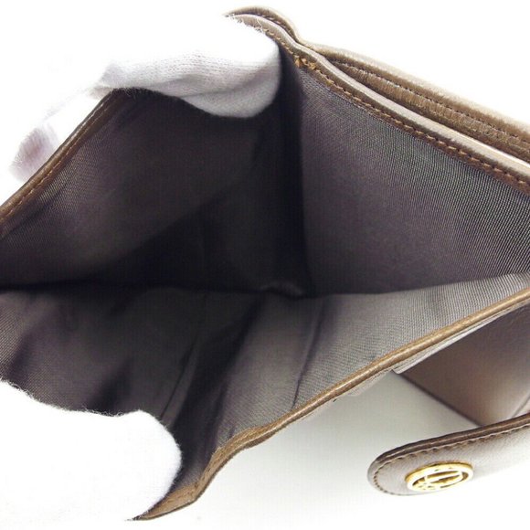 DIOR Bi -fold Wallet Logo Plate Leather Authentic - Picture 5 of 10